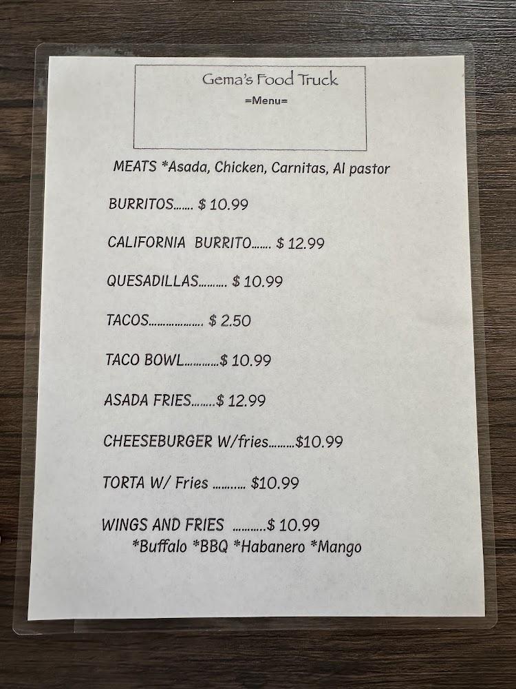 Gema's Cafe Menu image 3